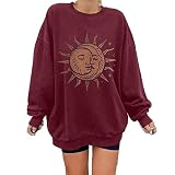 Damen Kapuzenjacke Kapuzenpullover Vintage Sweatjacke Sweatshirt College Jacke ÜBergangsjacke Hoodie Y2K Fashion Top FrüHling Herbst Pulli Teenager MäDchen Korean F
