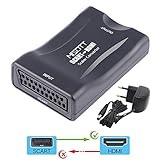 Scart auf HDMI Konverter Adapter, MISOTT Scart zu HDMI Konverter, Scart to HDMI Adapter Converter(DC-Netzteil Enthalten)