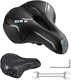 YOUNGDO Fahrradsattel, Gel Fahrradsitz, Fahrrad Sattel [Trekking] für Damen & Herren, Ergonomisch Sattel mit wasserdichte Abdeckung und Nachtreflexstreifen, atmungsaktiv Bike Saddle/Bicycle Seat B