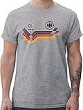 Fussball WM 2022 Fanartikel - Deutschland Trikot - M - Grau meliert - Nationalmannschaft - L190 - Tshirt Herren und Männer T-S