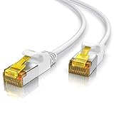 CSL - CAT 7 Netzwerkkabel Slim - 3m - Patchkabel – RJ45 – LAN Ethernet Gigabit Kabel – 10000 Mbit – U/FTP PIMF Schirmung – Switch Router Modem PS5 Xbox Series X -kompatibel zu CAT 6 CAT 8 - weiß