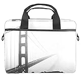 Laptop Schultertasche 38,1 cm Aktentasche Dokument Messenger Bag Business Handtasche mit Griff & Schultergurt Schwarz Weiß Golden Gate Bridg