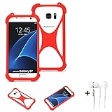 K-S-Trade Handy-hülle + Kopfhörer Kompatibel Mit Nokia G50 Schutz-hülle Bumper Silikon Schutz Hülle Cover Case Silikoncase Silikonbumper TPU Softcase Smartphone, Rot (1x)
