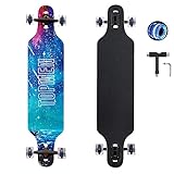 Longboard 41Zoll,Dance longboards Complete Board geeignet für Mädchen anfänger Erwachsene mit ABEC-11 Kugellagern und PU-LED-Räder (Blue-Sky)