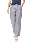 Amazon Essentials Linen Blend Drawstring Wide Leg Pant Hose, Blau, Chambray/Streifen, M