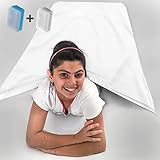 Senstore Sensory Betttuch + 2 kostenlose Therapiebürsten – Alternative zu Gewichtsdecken – atmungsaktiv, dehnbar, kühl und bequem – hilft bei SDP, Angst, ADHS und Autismus (weiß, Queen)