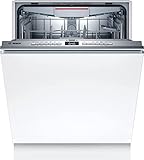 Bosch SGV4HVX31E Serie 4 Geschirrspüler Vollintegriert, 60 cm breit, Besteckschublade, Silence Programm besonders leise, Extra Trocknen auf Knopfdruck, Rackmatic höhenverstellbarer Oberkorb