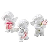 Logbuch-Verlag 3 kleine Mini Engel 5 cm weiß rosa Gastgeschenk Give-Away Tischdeko Weihnachten Kindergeburtstag Taufe Schutzengel Figur H