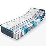 iHomy Matratze 90x200cm, ergonomische 7-Zonen Tonnentaschenfederkernmatratze Kaltschaummatratze Boxspring Mattress mit CertiPUR-US und Öko Tex Zertifiziert(Härtegrad H2, Euro-Top, Höhe 25cm)