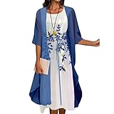PMDKLSPQ Damen Kleid Zweiteiler Tüll Cardigan Kleider Festlich Kleid 2 Stück Für Hochzeit Elegantes Kleid Mit Jacke Kleid Brautjungfernkleider Cocktailkleider Abendk