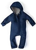 Ehrenkind® WALKOVERALL | Baby Wollwalk-Overalls aus Natur Schurwolle mit Reißverschluss | Walk Wolle Woll-Anzug für Kleinkind und Baby | Blau Gr. 74/80