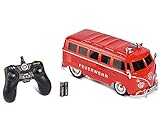 Carson 907325 Volkswagen 1:14 VW T1 Samba Bus Feuerwehr 100% RTR, Ferngesteuertes Auto, Licht und Sound, inkl. Batterien und Fernsteuerung, Fahrzeit ca. 45 min, 500907325, R