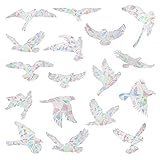 20 Stück Kolibri Aufkleber, Vogel Anti Kollisions Fenster Aufkleber Große Alert Anti-Kollisions-Fenster-Abziehbilder Vinyl Cling Doppelseitige Durchscheinende Aufkleber für Glasfenstertür Z