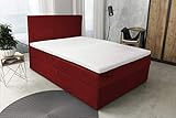 Best For Home Boxspringbett S Deluxe mit 7 Zonen Taschenfedermatratze 4 Größen 10 Farben (180x200, Rot)