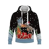 Qienjn Hoodie Herren Elastische Faser Weicher Stoff Jugend Sweatshirt Universität Sweatshirt Langarm Kapuzenpullover Weihnachten Hoodie Pullover Mit Tasche RT-06 5XL