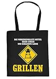 Sprüche-Tasche/Einkaufstasche/Stoffbeutel Rubrik Grillen: Das wirkungsvollste Mittel gegen Stress und schlechte Laune G