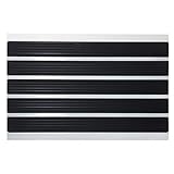 Fußmatte Double Mat | Leistungsstarke Gummilamellen | Schmutzfangmatte für Innen- und Außenbereich | Rostfreies Aluminium-Profil (46 x 80 cm)