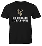 MoonWorks Herren T-Shirt Grillen Nix geschossen ist auch gejagt - Jäger Fun-Shirt schwarz XXL