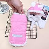ZNZT Hundekleidung Niedliche Haustierweste Jacke Mit Bärenmütze Winter Warme Kleine Hundekleidung Chihuahua Hundekleidung Kleidung Weiches Welpen-Kätzchen-O