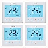 Anself 4 Stück Programmierbar Raumthermostat mit LCD Touch Screen Wasser Heizung Wöchentliche Room Thermostat Controller 3A 110 – 230 V