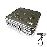 EXXO X2095M 4K Mini Projektor Beamer 3D HD 1080P, Ultra leicht 188g, WiFi & Bluetooth 5 Heimkino, Touchpad, 3D VR & DLP, Multi-Screen, für iPhone & Android Smartphone, USB, HDMI, Akku bis zu 2S
