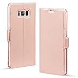 Aunote Samsung Galaxy S8 Plus Hülle, Handyhülle Samsung S8 Plus, Schutzhülle/Klapphülle S8 Plus, Tasche S8 Plus, Leder Etui Folio, Flip Phone Cover Case, Hülle Samsung S8 Plus klappbar. Roseg