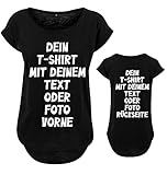 Damen T-Shirt beidseitig Bedruckt selbst gestalten mit eigenem Text Bedrucken Lassen personalisierte Geschenke Damen Tshirt mit Aufdruck Tshirt Bedrucken Lassen t Shirt selber gestalten (Schwarz, M)