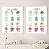 Leinwand Malerei Psychische Gesundheit Inspirierendes Zitat 2 Stück Wandbild Psychologie Gefühle Poster Druck Für Kinder Therapeut Bürodekoration 14'X20' Kein R