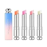 Freeorr 4 Stück Kristallgelee Lippenstift Set, Bio nahrhafter Lippenbalsam, Langlebiger wasserdichter Feuchtigkeitscreme Magische Temperatur Farbwechsel Lipp