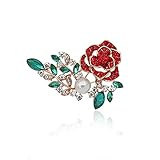 YANGCONG Rosenbrosche mit Strasssteinen. Kristall Revers Pin Brosche, Elegante Dame Blume Krawatte Pin Girl Corsage Anzug Pin 210918