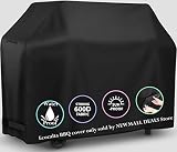 Grill Abdeckhaube, Grillabdeckung-147x61x112cm, 600D Oxford Wasserdicht Reißfest Abdeckung für Gasgrill, BBQ Cover Schutzhülle, Anti Wind/Regen/Schnee, Seitengurt und Aufbewahrungstasche, Schw