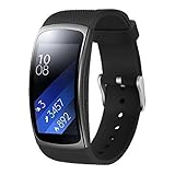 Aimtel Ersatzarmband Kompatibel mit Samsung Gear Fit 2 Armband & Samsung Gear Fit 2 Pro Uhrenarmband, Weiche Silikon Sport Ersatz Armband(Schwarz)