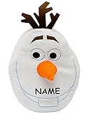 alles-meine.de GmbH 3-D _ Kissen / Schmusekissen / Sitzkissen -  Disney die Eiskönigin / Frozen - Schneemann Olaf  - incl. Namen - Kuschelkissen - 37 cm - groß - sehr w
