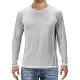 N/A/A Herren-Langarmshirt, schnell trocknende Hemden, zum Schwimmen und Laufen, LSF 50, Sonnenschutz, Herren, Stoff, Rundhalsausschnitt, S