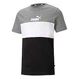 PUMA Essentials + Colorblock T-Shirt Medium Gray Heather XL