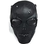 CS Schutzmaske Halloween Airsoft Paintball Full Face Skull Skeleton Maske (Schwarz)