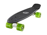 Ridge Skateboard Mini Cruiser, schwarz-grün, 22 Z