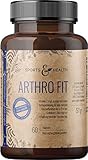 Arthro Fit - Glucosamin Chondroitin Kapseln – 60 Kapseln - Glucosamin und Chondroitin (1000mg & 360mg pro Tag) - Frei von Zusatzstoffen – Glukosamin, g