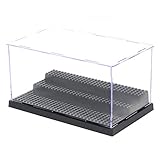 MIMIEYES Acryl Schaukasten Vitrine (10 x 5.7 x 5.3 Inches) Perspex Staubbeweis Show Fall Base für Minifiguren Ziegelstein-Block (Schwarz)