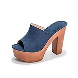 ZBYY Damen Espadrille Keilsandale, Sommer Slip On Sandalen Fischmund Keil Slipper Kleid Party High Heels S