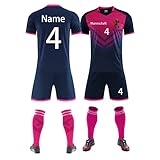 Benutzerdefiniert Trikot T-Shirt Shorts 2 Teiliges Set Jeder Name Nummer Team Logo - Fußballtrikot Kinder Männer Jungen Personalisierte Fußballtrik
