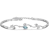 YooAi Blätter Armbänder Zirkonia Verstellbare Kette Armbänder Für Frauen Schmuck Geschenke B