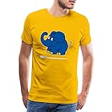 Spreadshirt Die Sendung Mit Der Maus Kleiner Elefant Lächelt Männer Premium T-Shirt, 3XL, Sonnengelb