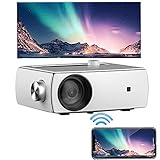 YQG Beamer mit 175Zoll Screen, Beamer Full HD, Unterstützt 1080P Full HD, Projektor Kompatibel mit TV Stick Smartphone Tablet HDMI VA USB, Heimkino B