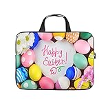 Glückliche Ostereier Laptoptasche Stilvolle Laptop Tragetasche Kratzfest Notebooktasche für Uni Arbeit Business Geschenke White 12 Z