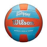 Wilson Unisex-Adult SUPER Soft Play VB ORBLU Volleyball, ORANGE/Blue, O