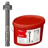 fischer Bolzenanker FAZ II 12/10 R im praktischen und verschließbaren Baueimer, 100 Stück, aus nicht rostendem Stahl, kraftvoll und flexibel für höchste Ansprüche in B
