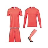 uhlsport Herren Score Torwart Set, Fluo rot/Grau, L