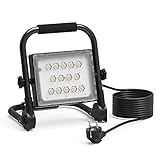 STASUN LED Baustrahler, 30W 2700LM (Ersetzt 250W) LED Arbeitsscheinwerfer, IP66 Wasserdicht tragbare Arbeitsleuchte, 5M Kabel, Baulampe Kaltweiß für Baustelle, Werkstatt, Garag