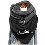 Damen Schal Herbst Loop Winterschal Wal-Druck Lustiger Dreiecksschal Lieblingsschal Herbstschal Scarf Winterschals Dreieckschal Button Mehrzweckschal Weiche Kaschmir Schal Weihnachts Shaw